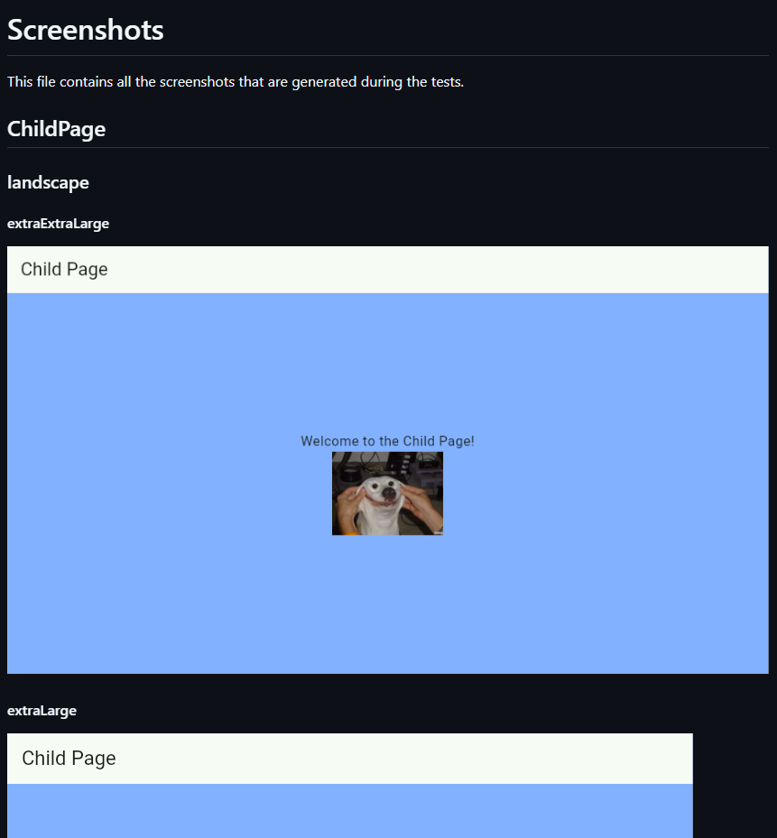 Screenshot of the generated markdown file
